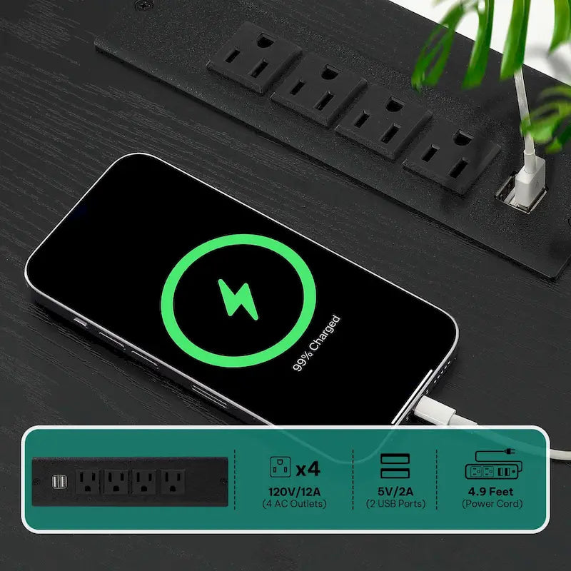 Moasis Industrial LED TV Stand for 65/70 Inch TV with Power Outlets and Shelves