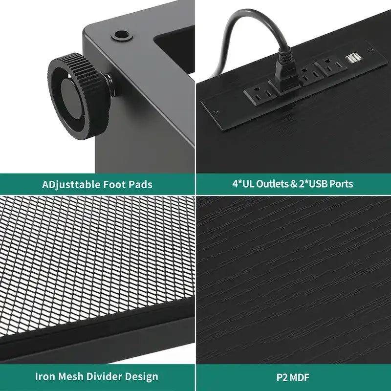 Moasis Industrial LED TV Stand for 65/70 Inch TV with Power Outlets and Shelves