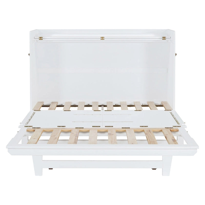 Queen Murphy Bed with Cabinet Design, Multi-Functional, 400lb Capacity