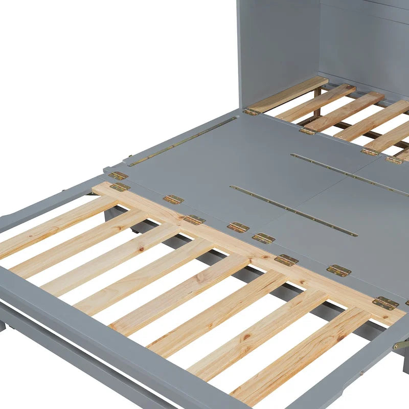 Queen Murphy Bed with Cabinet Design, Multi-Functional, 400lb Capacity