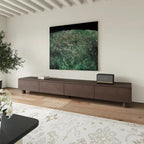 78.74 Mid Century Modern TV Stands, Dark Brown Solid Wood Media Consoler