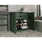 Palace Imports 100% Solid Wood 32 Bathroom Cabinet with Solid Doors, 2-Drawers and Adjustable Shelves