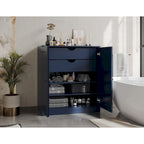 Palace Imports 100% Solid Wood 32 Bathroom Cabinet with Solid Doors, 2-Drawers and Adjustable Shelves