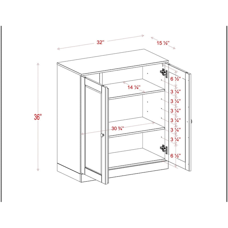 Palace Imports 100% Solid Wood 32 Bathroom Cabinet with Solid Doors, 2-Drawers and Adjustable Shelves