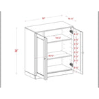 Palace Imports 100% Solid Wood 32 Bathroom Cabinet with Solid Doors, 2-Drawers and Adjustable Shelves