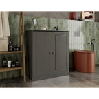 Palace Imports 100% Solid Wood 32 Bathroom Cabinet with Solid Doors, 2-Drawers and Adjustable Shelves