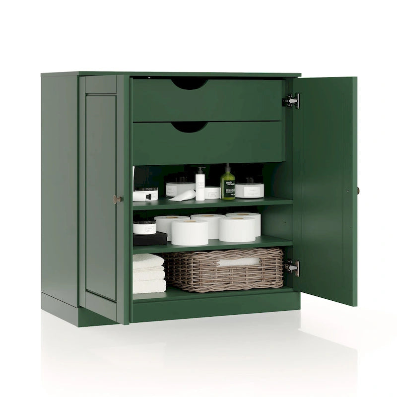 Palace Imports 100% Solid Wood 32 Bathroom Cabinet with Solid Doors, 2-Drawers and Adjustable Shelves