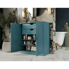 Palace Imports 100% Solid Wood 32 Bathroom Cabinet with Solid Doors, 2-Drawers and Adjustable Shelves