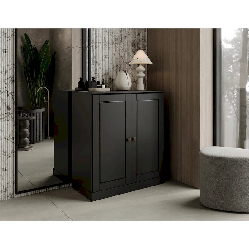Palace Imports 100% Solid Wood 32 Bathroom Cabinet with Solid Doors, 2-Drawers and Adjustable Shelves