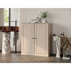 Palace Imports 100% Solid Wood 32 Bathroom Cabinet with Solid Doors, 2-Drawers and Adjustable Shelves