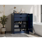 Palace Imports 100% Solid Wood 32 Bathroom Cabinet with Solid Doors, 2-Drawers and Adjustable Shelves