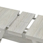 VECELO 6/8-Piece Dining Table Set with Bench, Solid Wood Rectangular Extendable Dining Table & 4 Solid Wood Dining Chairs