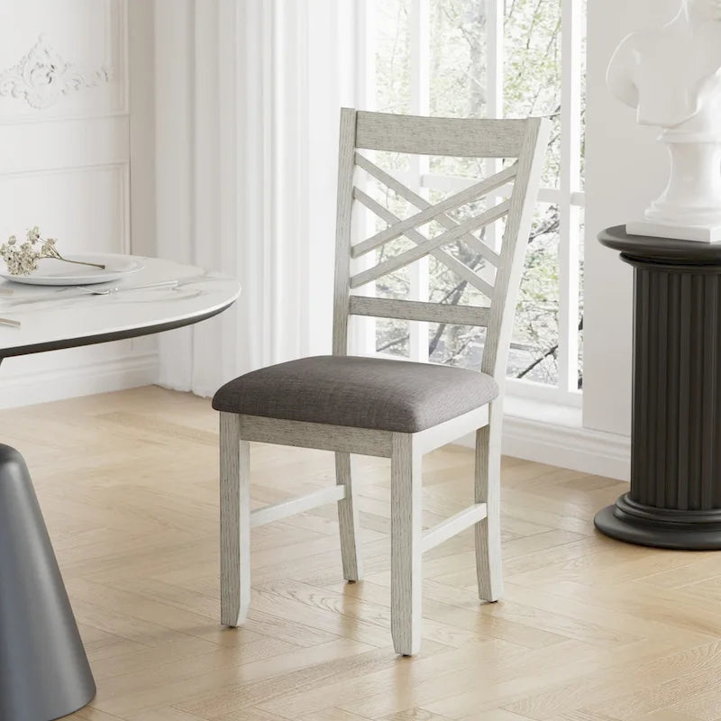 VECELO 6/8-Piece Dining Table Set with Bench, Solid Wood Rectangular Extendable Dining Table & 4 Solid Wood Dining Chairs