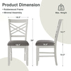 VECELO 6/8-Piece Dining Table Set with Bench, Solid Wood Rectangular Extendable Dining Table & 4 Solid Wood Dining Chairs