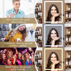 Vanity Desk with Mirror and Lights, Makeup Vanity Set w/Desk and Stool