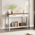 Woode Entryway Table, Farmhouse Console Table with 2 Drawers