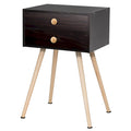 Costway Mid Century Modern 2 Drawers Nightstand Sofa Side Table End - See Details