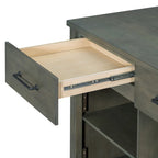Mobile Kitchen Island, Extendable Table with USB Outlets and Storage