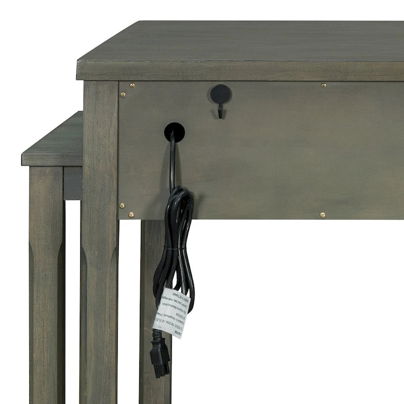 Mobile Kitchen Island, Extendable Table with USB Outlets and Storage