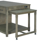 Mobile Kitchen Island, Extendable Table with USB Outlets and Storage