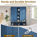 Farmhouse Hall Tree with Bench & 6 Hooks, 62.9W Shoe Storage, Entryway Organizer for Mudroom, Living Room