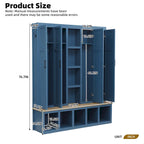 Farmhouse Hall Tree with Bench & 6 Hooks, 62.9W Shoe Storage, Entryway Organizer for Mudroom, Living Room