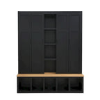 Farmhouse Hall Tree with Bench & 6 Hooks, 62.9W Shoe Storage, Entryway Organizer for Mudroom, Living Room