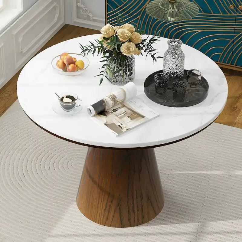 Retro Round Dining Table Minimalist Elegant Table