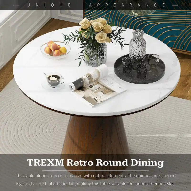 Retro Round Dining Table Minimalist Elegant Table