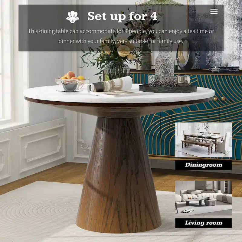 Retro Round Dining Table Minimalist Elegant Table