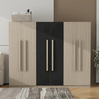 6-Doors Wooden Wardrobe with Storage Drawers for Bedroom