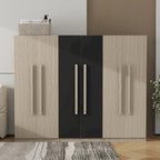 6-Doors Wooden Wardrobe with Storage Drawers for Bedroom
