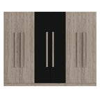 6-Doors Wooden Wardrobe with Storage Drawers for Bedroom