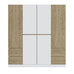 6-Doors Wooden Wardrobe with Storage Drawers for Bedroom