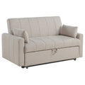 Porta Sleeper Sofa Bed, Latte Ivory Boucle Fabric, Full Size, 60 Inch