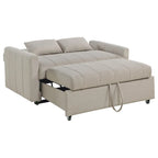 Porta Sleeper Sofa Bed, Latte Ivory Boucle Fabric, Full Size, 60 Inch