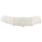 Sono 4pc Modular Sectional Sofa, 6 Accent Pillows, Channel Ivory White