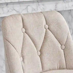 Upholstered Bar Stools Set of 2, Counter Height Bar Stools with Button-Tufted Backrest, Kitchen Island Chairs with Metal Frame