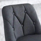 Upholstered Bar Stools Set of 2, Counter Height Bar Stools with Button-Tufted Backrest, Kitchen Island Chairs with Metal Frame