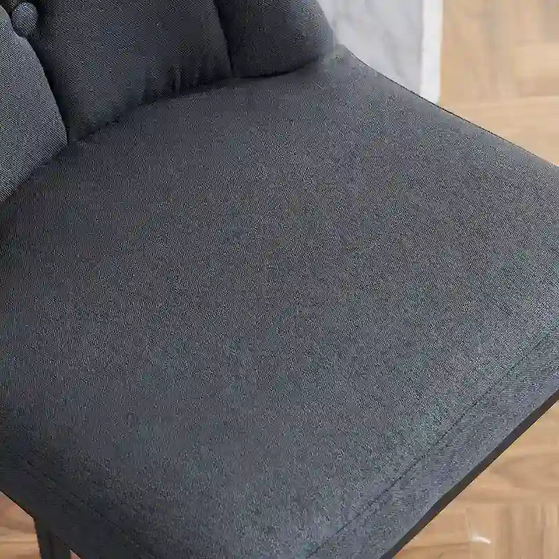 Upholstered Bar Stools Set of 2, Counter Height Bar Stools with Button-Tufted Backrest, Kitchen Island Chairs with Metal Frame