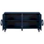 Sideboard Cabinet with Round Ring Handle, Wood Storage Cabinet with Adjustable Shelf, Console Table with 4 Doors