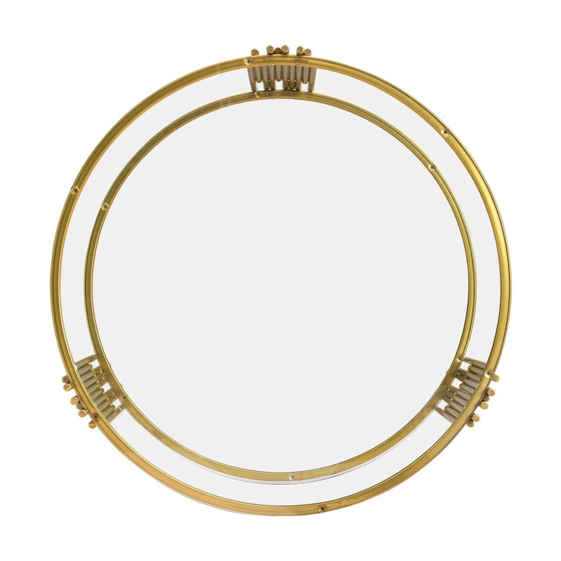 Modern Black Mirror Coffee Table with Gold Finish & Lower Shelf by Harper&Bright Designs