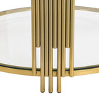 Modern Black Mirror Coffee Table with Gold Finish & Lower Shelf by Harper&Bright Designs