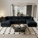 6-Seat U-Shape Modular Sectional Sofa, Oversized Plush Comfy Sofa Couch with Multiple Cushions