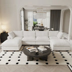 6-Seat U-Shape Modular Sectional Sofa, Oversized Plush Comfy Sofa Couch with Multiple Cushions