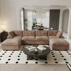 6-Seat U-Shape Modular Sectional Sofa, Oversized Plush Comfy Sofa Couch with Multiple Cushions