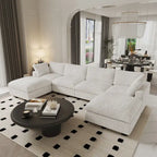 6-Seat U-Shape Modular Sectional Sofa, Oversized Plush Comfy Sofa Couch with Multiple Cushions