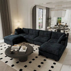 6-Seat U-Shape Modular Sectional Sofa, Oversized Plush Comfy Sofa Couch with Multiple Cushions