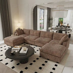 6-Seat U-Shape Modular Sectional Sofa, Oversized Plush Comfy Sofa Couch with Multiple Cushions