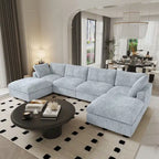6-Seat U-Shape Modular Sectional Sofa, Oversized Plush Comfy Sofa Couch with Multiple Cushions
